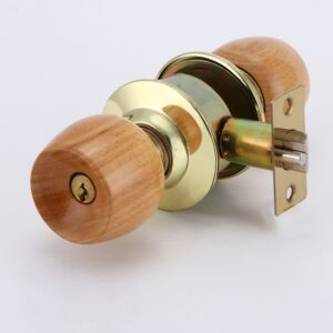 Cylindrical Knob Lock 5831 Raw Wood natural wood door lock set