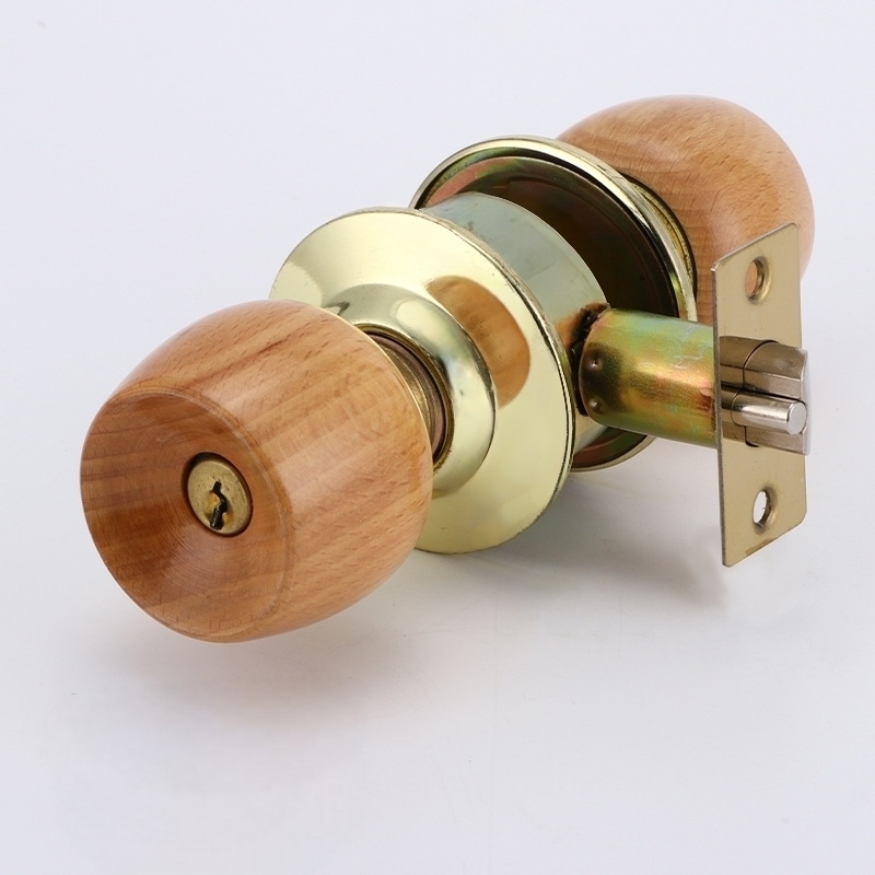 Cylindrical Knob Lock 5831 Raw Wood natural wood door lock set