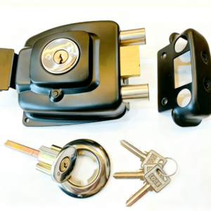 Rim Lock 611BL-ET Black Iron Door Lock