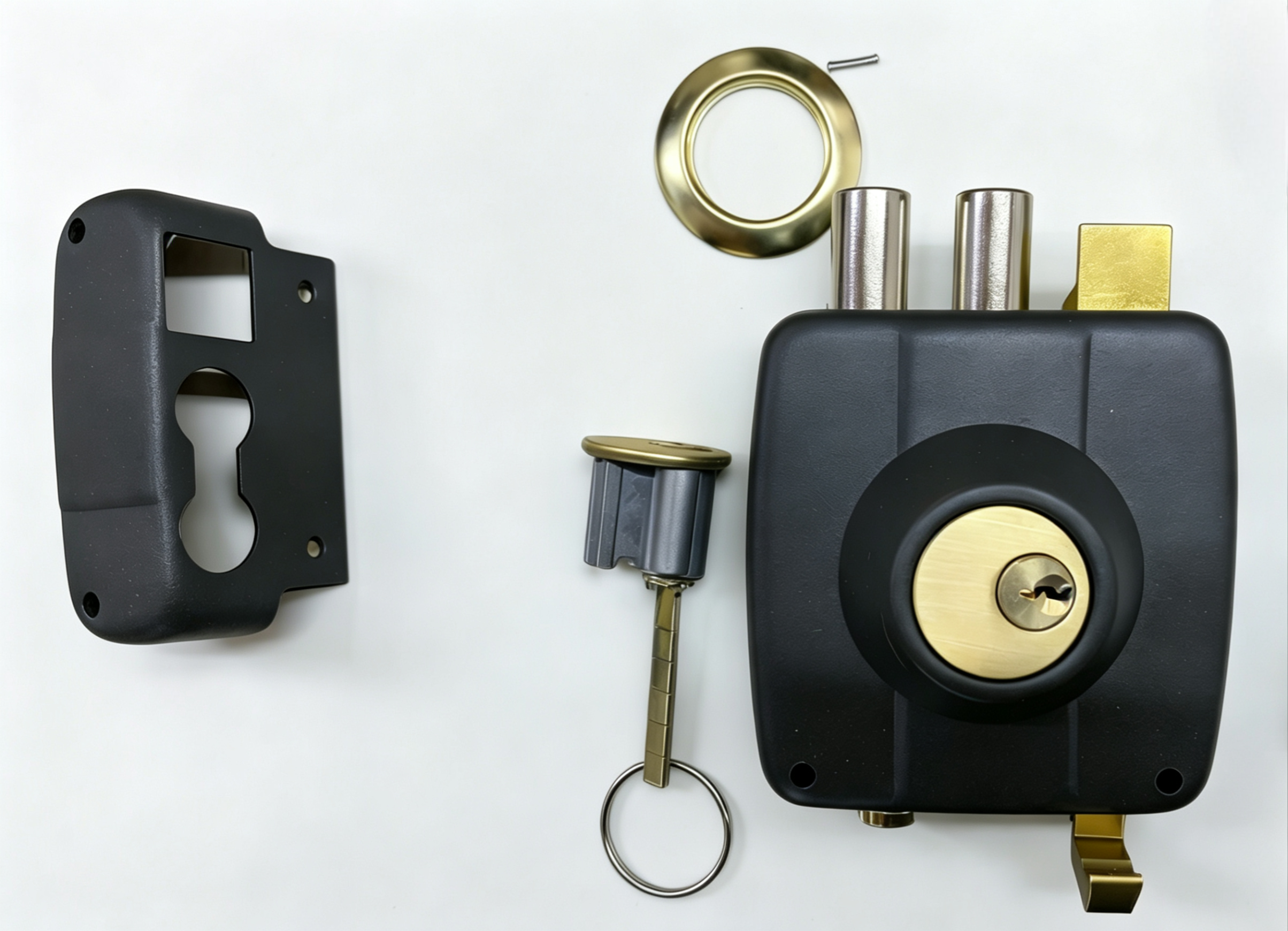 Rim Lock 622BL-ET Black Iron Door Lock