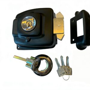 Rim Lock 633BL-ET Black Iron Door Lock