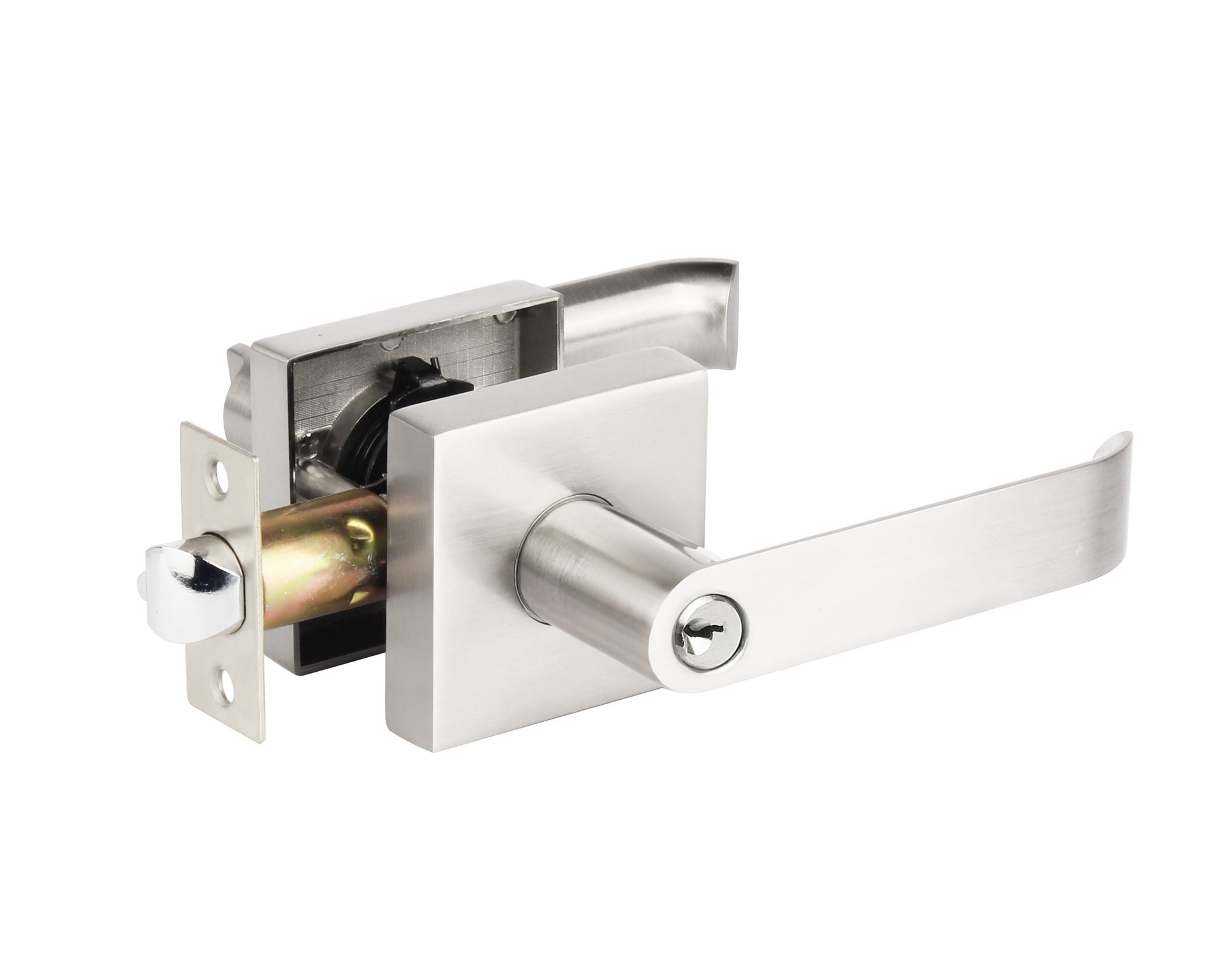 Heavy-Duty Tubular Lever Lock 713SN-ET Satin Nickel