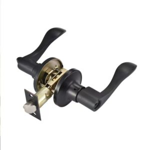 801BL-ET Tubular Lever Lock Matt Black Zinc Alloy Door Handle Lock