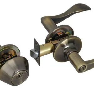 Combo Lock 801+D101AB-ET zinc alloy leverset with iron plated deadbolt