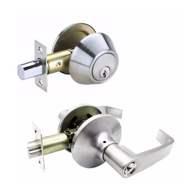 805+D101SS-ET combo door lock set with zinc alloy leverset and stainless steel deadbolt