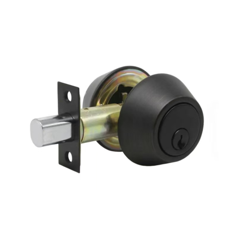 Double Deadbolt Lock D102BL matt black double cylinder door lock