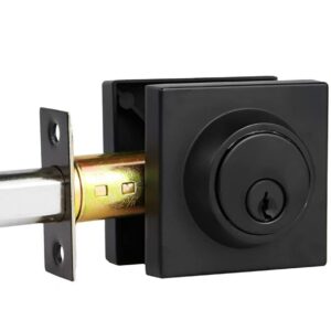 D111BL-ET matt black deadbolt lock for wooden doors