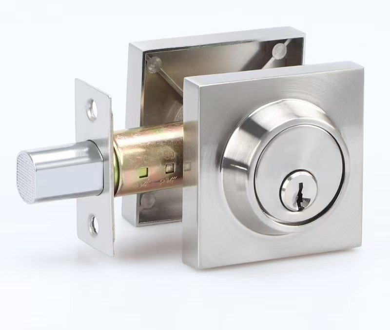 D111SN-ET satin nickel deadbolt lock for wooden doors