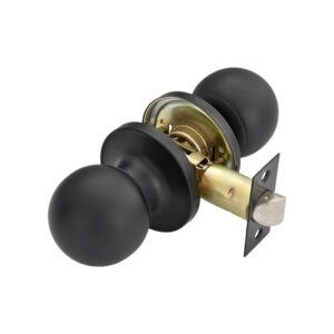 matte black tubular passage knob lock 6871BL-PS for interior doors