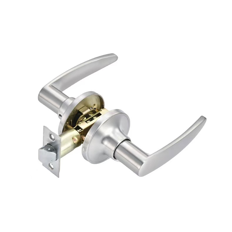 satin nickel tubular lever lock 803SN-PS passage lock for wooden doors