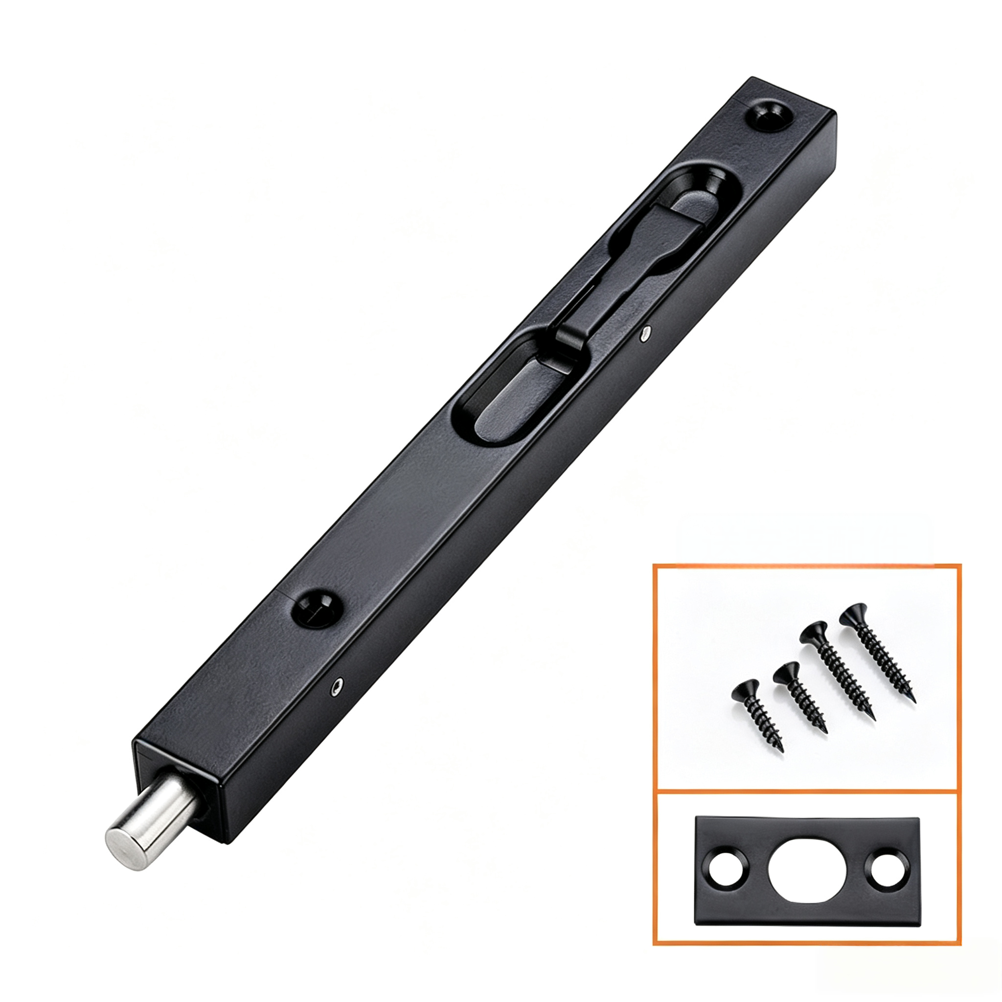 SBT022 8 inch concealed flush bolt matt black MB