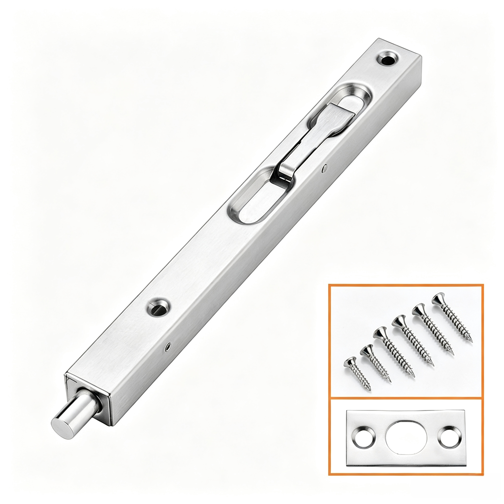 SBT022 8 inch concealed flush bolt stainless steel SS