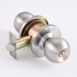 T5871SS-ET stainless steel cylindrical knob lock, adjustable backset wooden door lock for bulk wholesale and construction projects