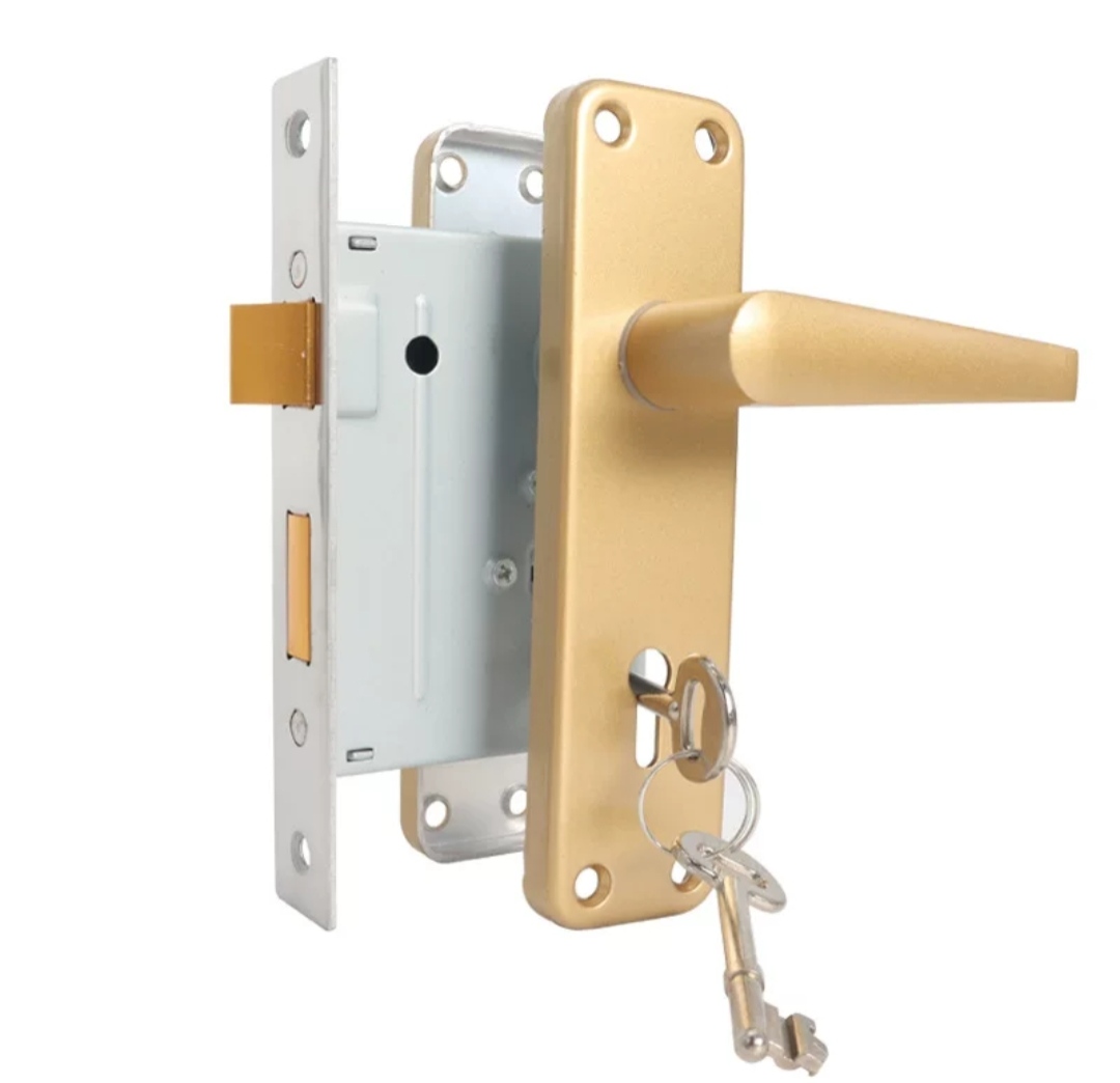 317GD aluminium alloy handle lock bulk wholesale, gold silver two finish wooden door lock