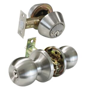 6871+D102SS-ET stainless steel double cylinder deadbolt lock set