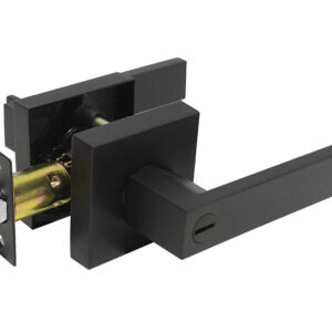 Heavy-Duty Tubular Lever Lock 718BL-BK Matt Black Bathroom Lock