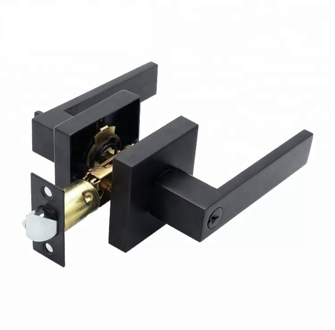 Heavy-Duty Tubular Lever Lock 718BL-ET Matt Black