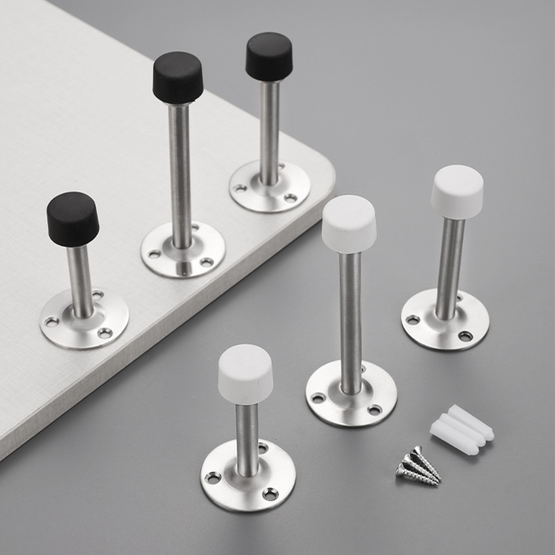 DT011 stainless steel extended door stopper with rubber buffer